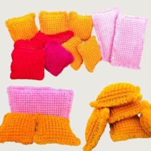 A Pair of Handmade Pom-Pom Cushion Covers – Soft & Colorful Velvet Pillow Cases for Home Decor