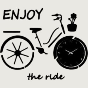 Bicycle Wall Clock – “Enjoy the Ride” Acrylic Decorative Clock for Modern Home & Office